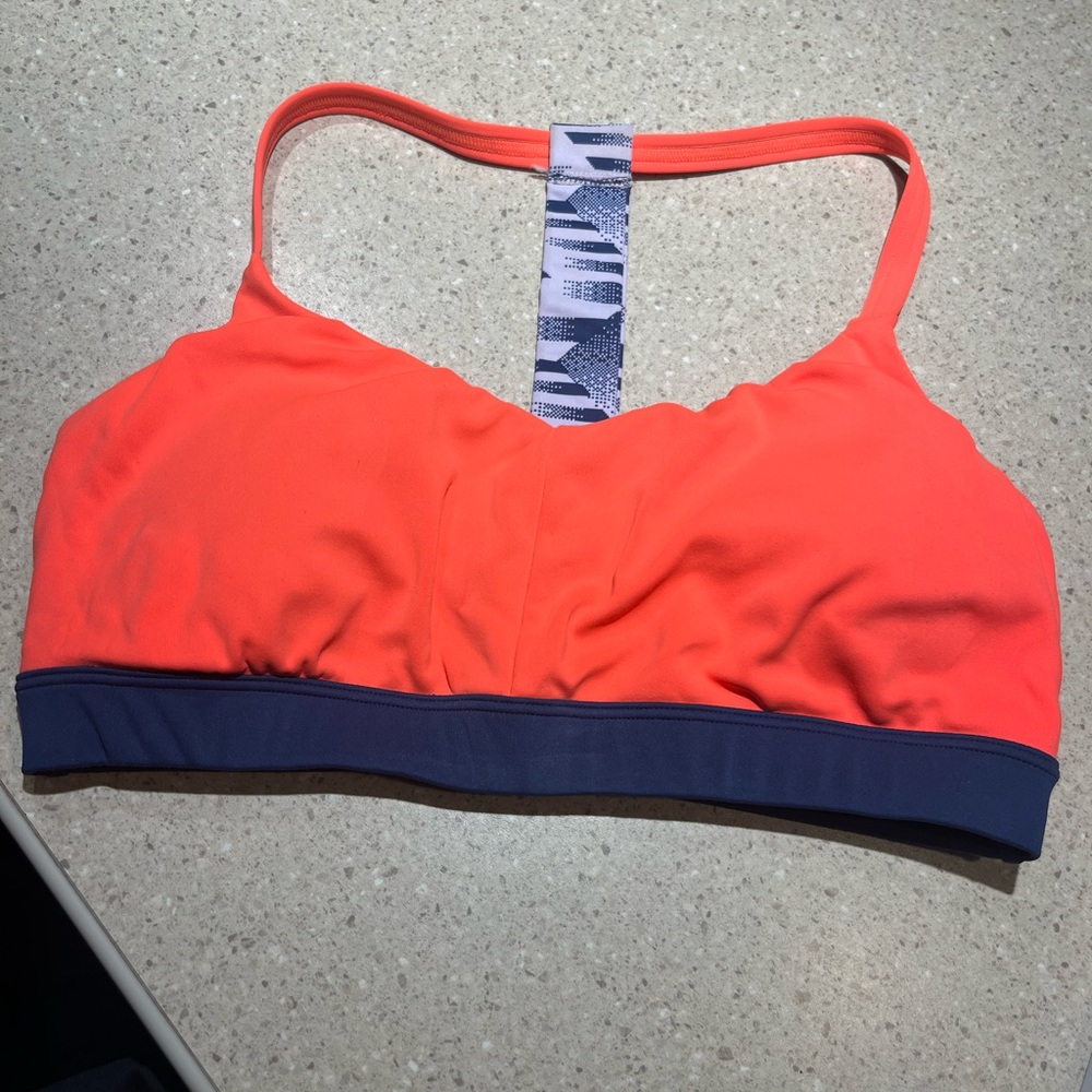 adidas Vibrant Coral and Navy Sports Bra